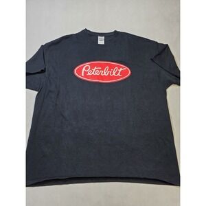 Peterbilt Trucks Black with Red Logo  Men's Size 2xl T-Shirt,trucking Retro